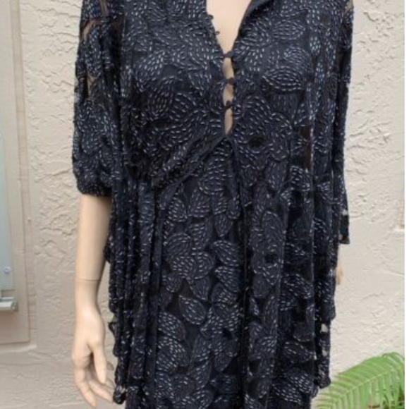 Halston heritage size 8 fully beaded black cape style dress euc - Picture 4 of 16